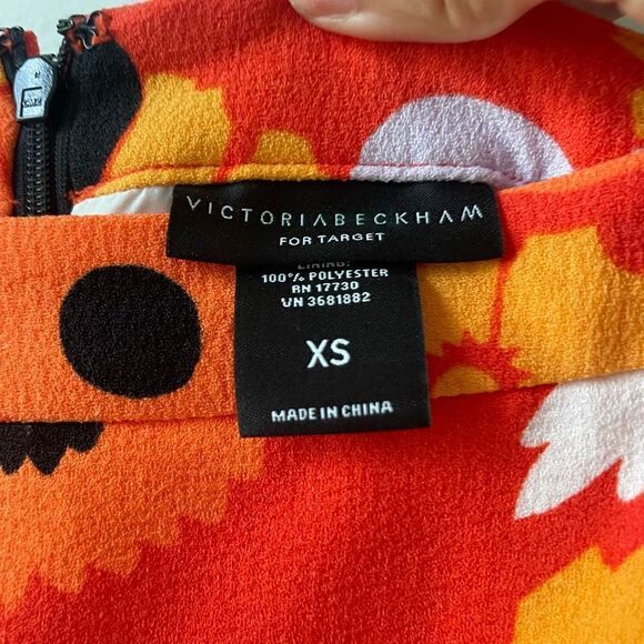 Victoria Beckham X Target Women's Floral Print Orange Mini Skirt Size XS - Picture 6 of 8